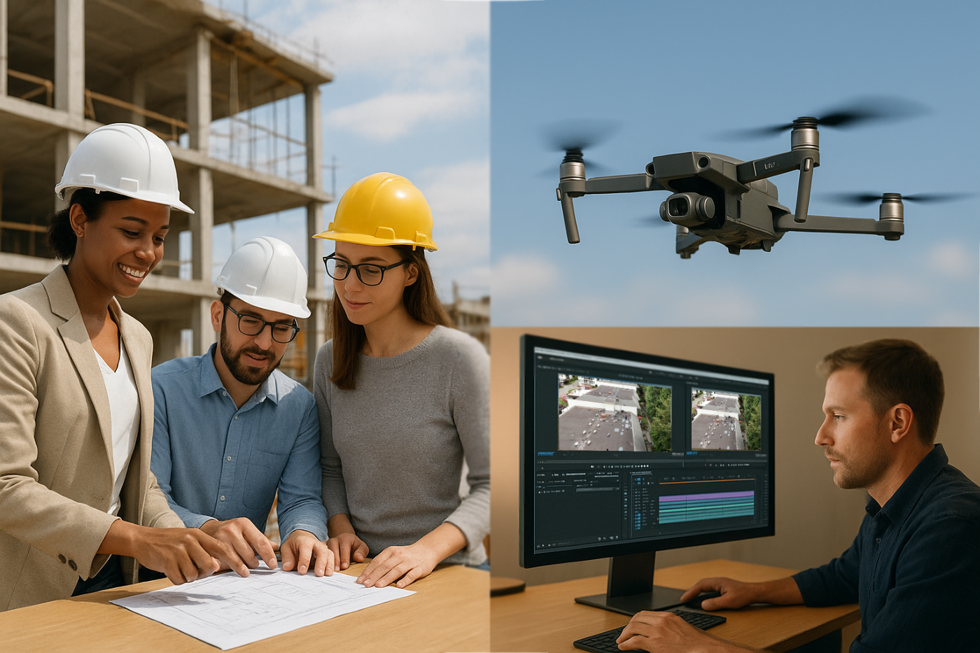 Collaboration in Construction, Drone, Editing